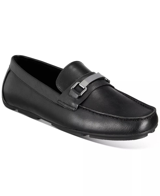 Alfani Men's Egan Faux Leather Driving Loafers  Color Black Size 8.5M