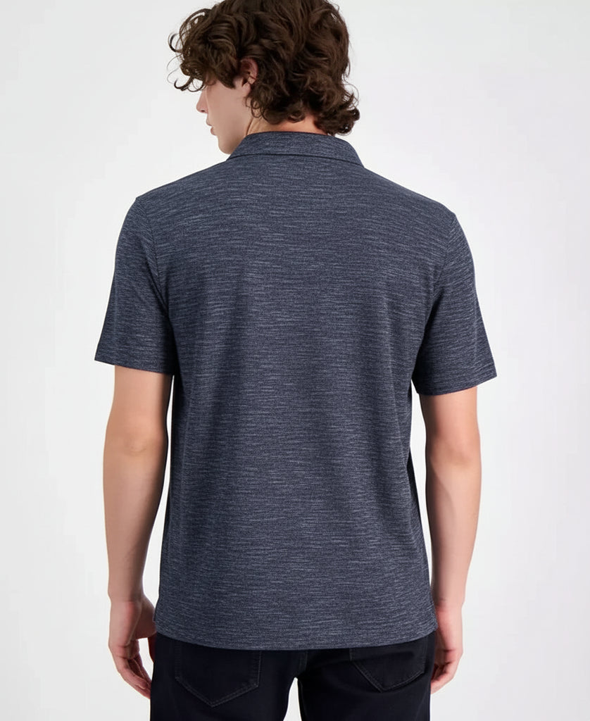 Michael Kors Men's Classic-Fit Textured Space-Dyed Polo Shirt  Dark Chambray Size M