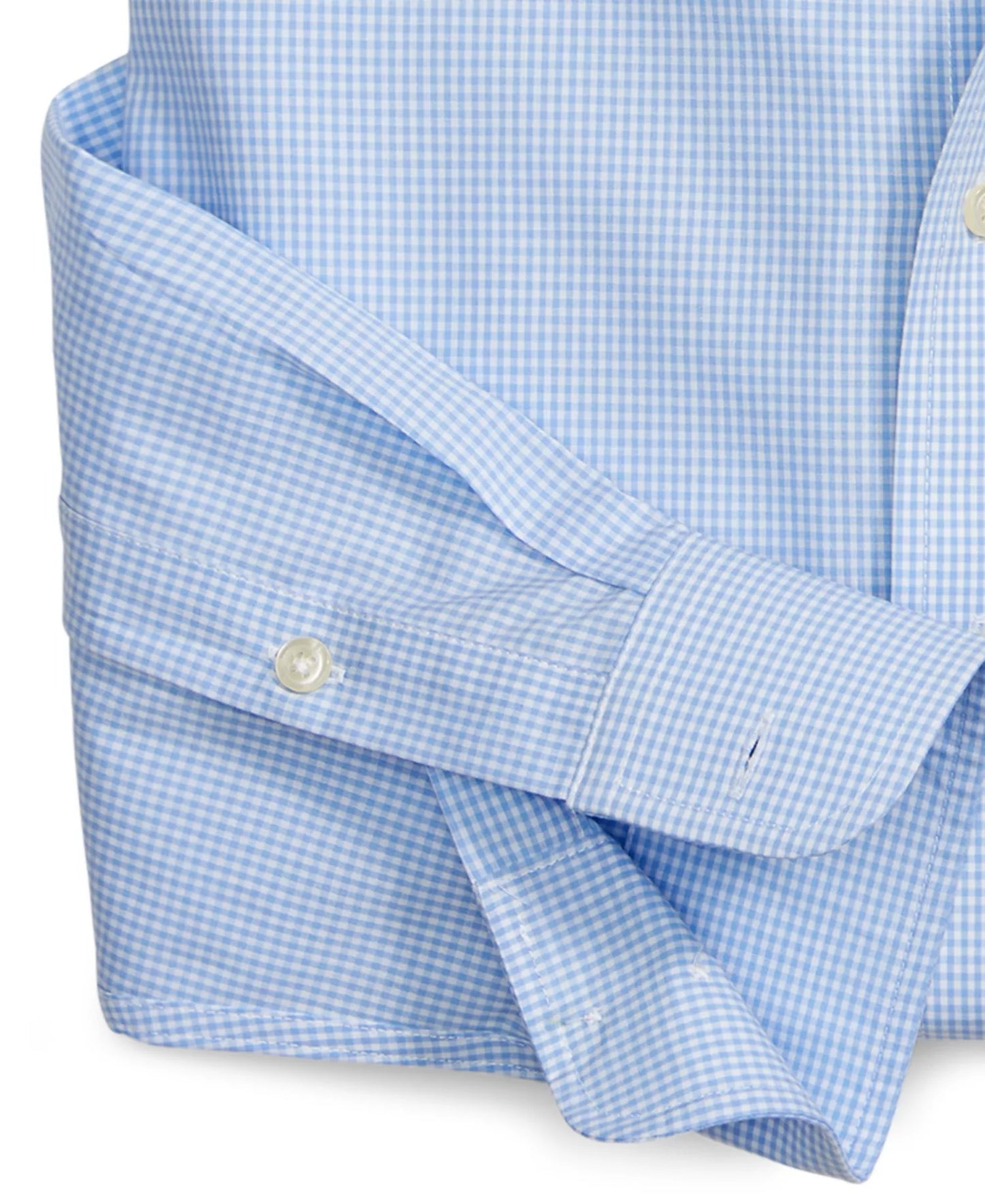 Club Room Men's Regular-Fit Mini Gingham Dress Shirt  Light Blue 17.5 34/35