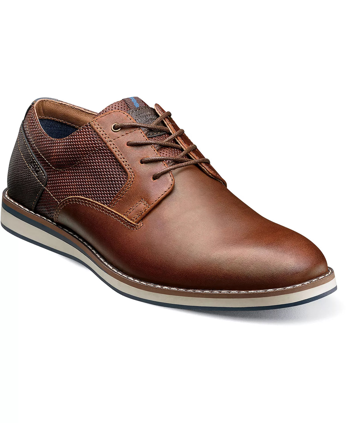 Nunn Bush Men's Circuit Plain Toe Lace-Up Oxfords  Brandy Size 10.5W