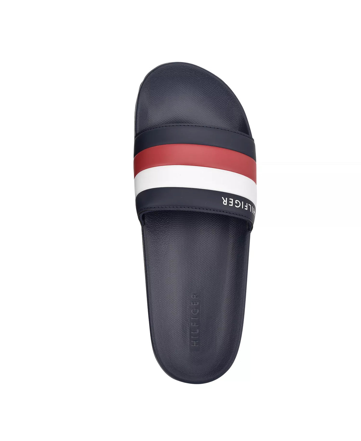 Tommy Hilfiger Men's Rozi Global Stripe Branding Pool Slide Sandals  Navy Size 10