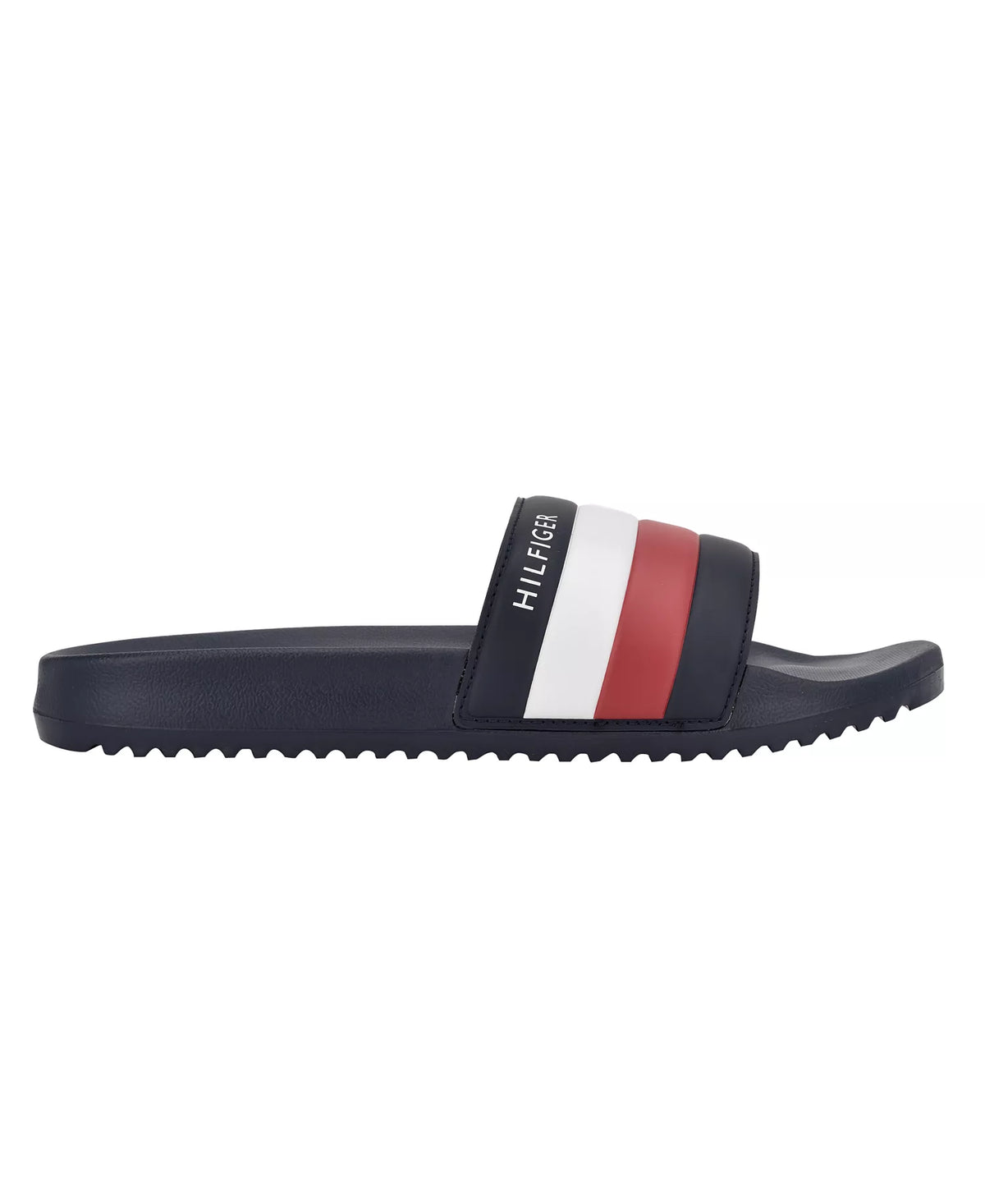 Tommy Hilfiger Men's Rozi Global Stripe Branding Pool Slide Sandals  Navy Size 10