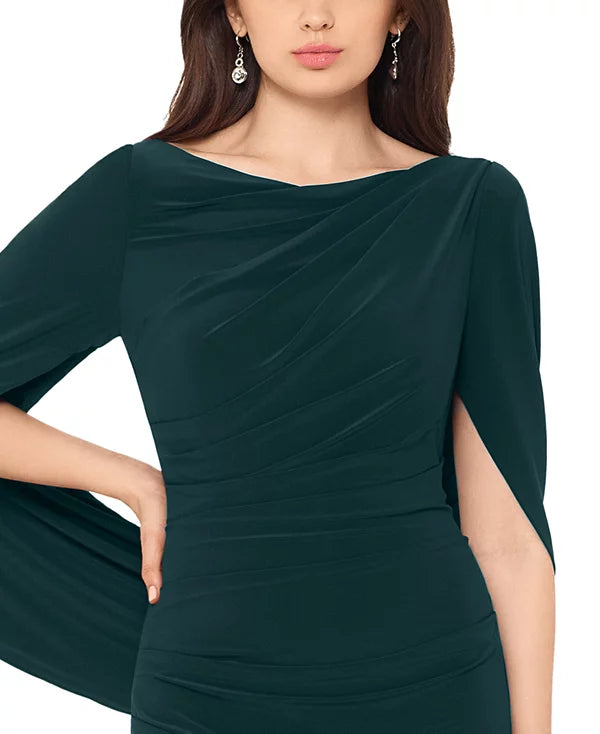 Betsy & Adam Drape-Back Gown  Forest Green Size 6
