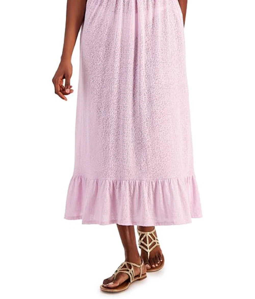 Miken Womens Smocked Midi Dress Cover-Up  Color Orchid Bouquet Size S