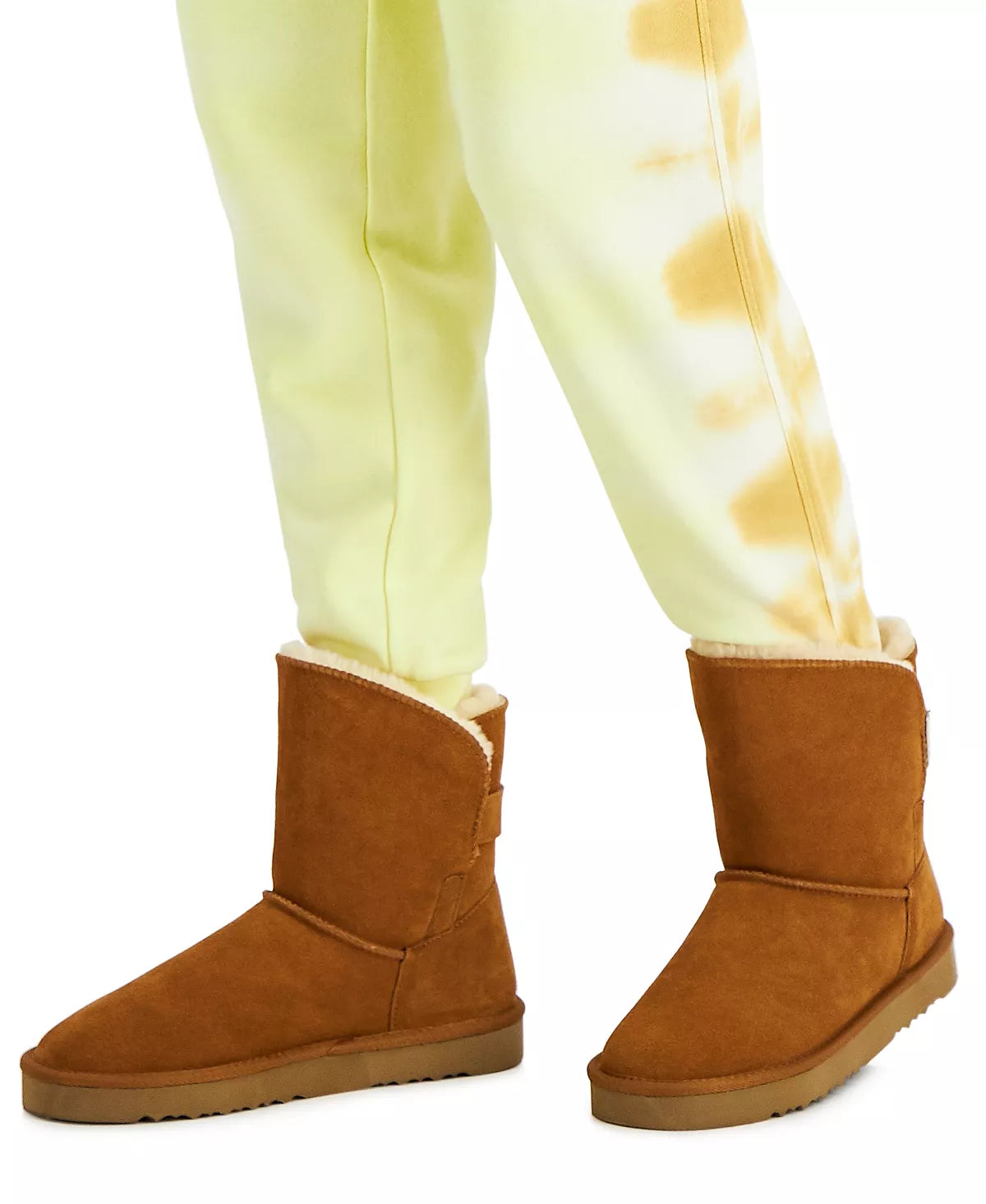 Style & Co Women's Tiny2 Olive Suede Faux Fur Lined Winter Boots  Color Chestnut Size 9M
