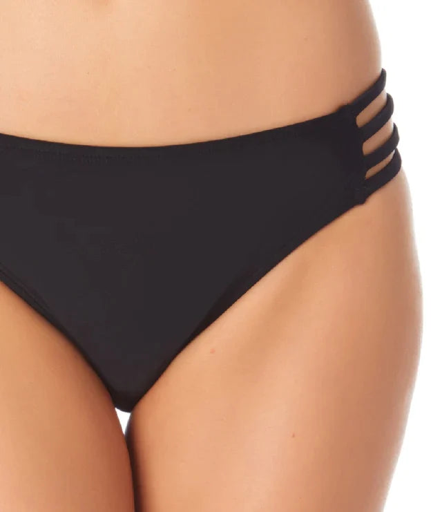 California Waves Juniors Strappy-Side Hipster Bikini Bottoms  Color Black Size S