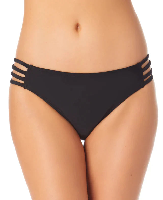 California Waves Juniors Strappy-Side Hipster Bikini Bottoms  Color Black Size S
