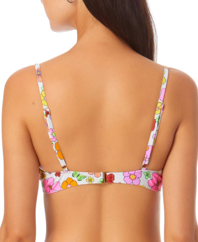 California Waves Juniors Printed Underwire Bra Bikini Top  Color Floral Print Size XS