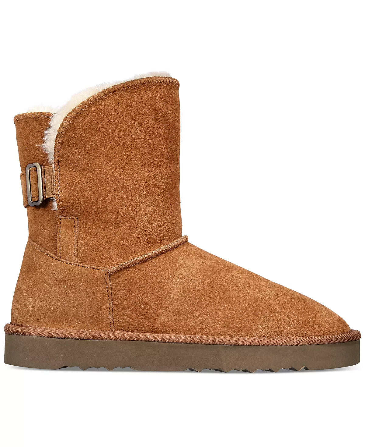 Style & Co Women's Tiny2 Olive Suede Faux Fur Lined Winter Boots  Color Chestnut Size 9M