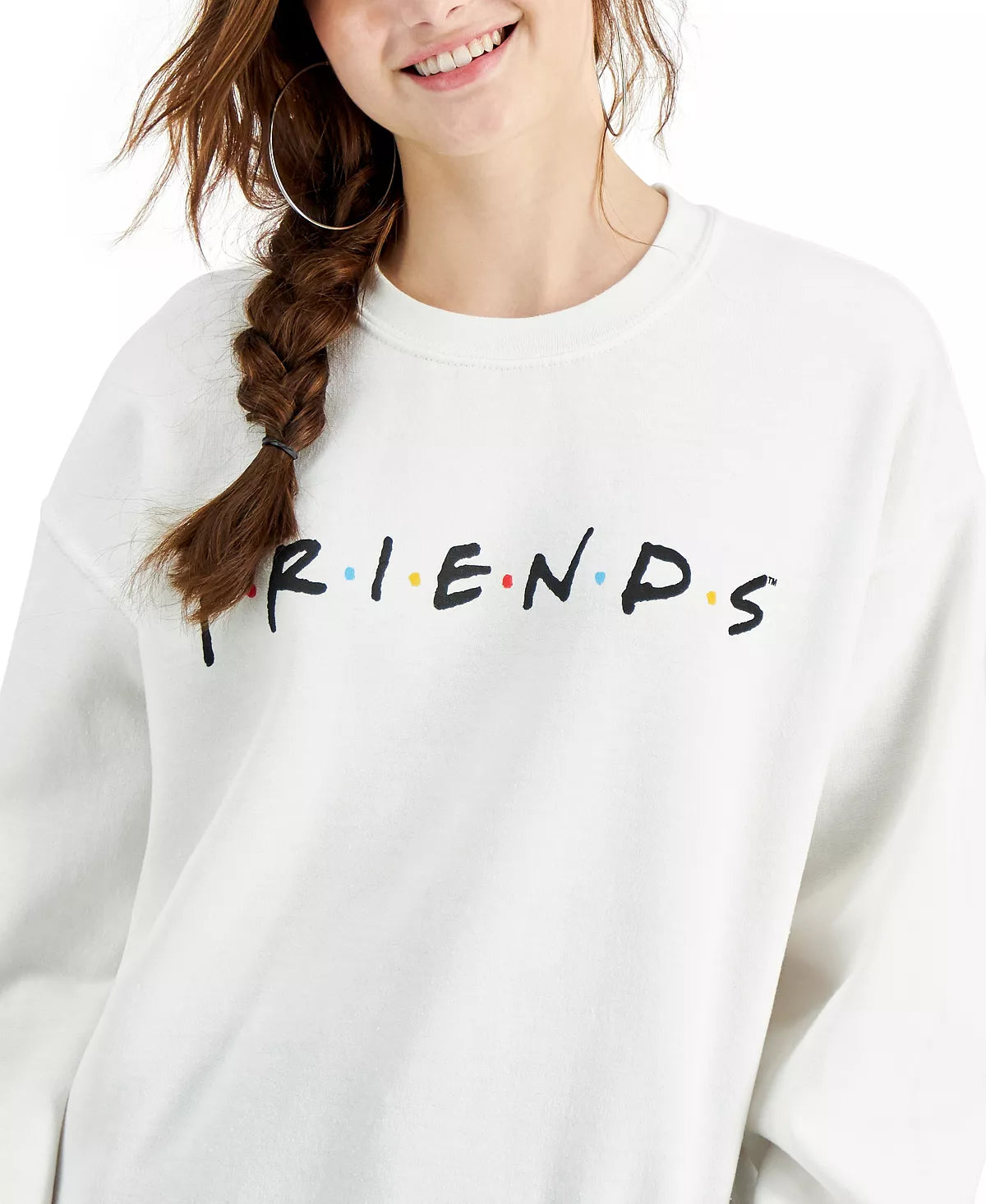 Love Tribe Juniors Friends Fleece Sweatshirt  Color White Size S