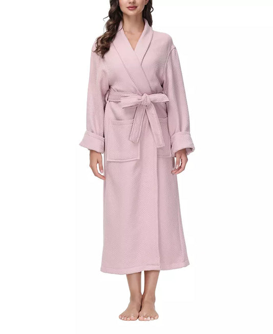 INK+IVY Women's Diamond Waffle Look Robe  Rose Size L/XL