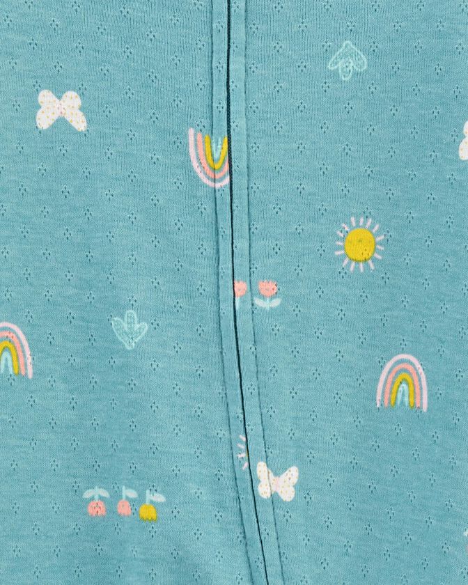 Carters Baby Girls 2-Way Zip Cotton Sleep Play Pajamas  Color Blue Size Newborn