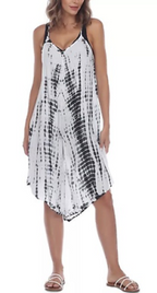 Raviya Tie-Dye Sleeveless Jumpsuit Swim Cover-Up  Color Black Tie Dye Size S