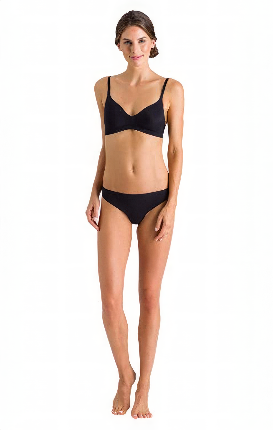 HANRO Women's Smooth Illusion Thong  Color Black Size L