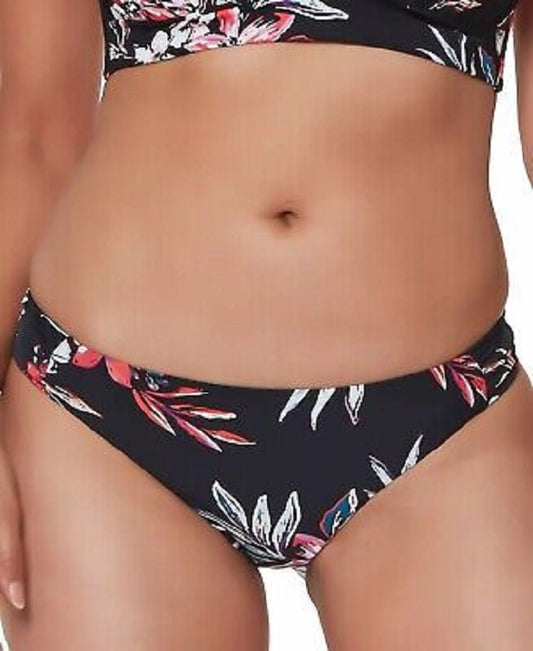 Bar III Floral-Print Hipster Bikini Bottom  Color Black Multi Size L