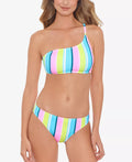 Salt Cove Juniors Sunny Stripe One-Shoulder Bikini Top  Multicolor Size L