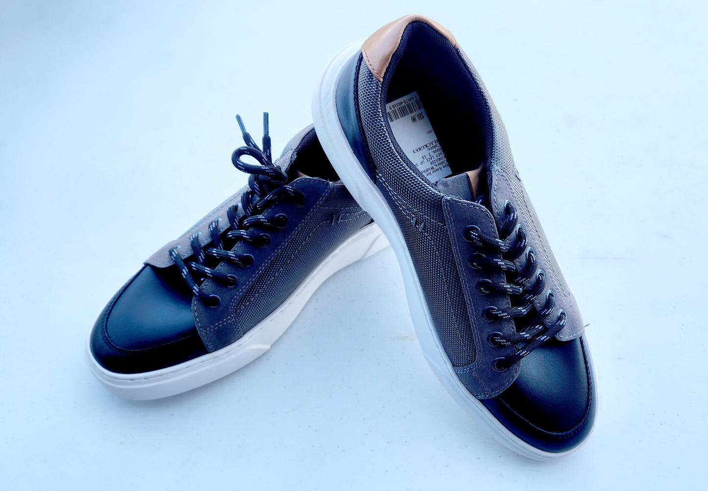 Calvin Klein Men's Dudley Suede Smooth Calf Sneaker  Color Black/Camouflage Size 8M