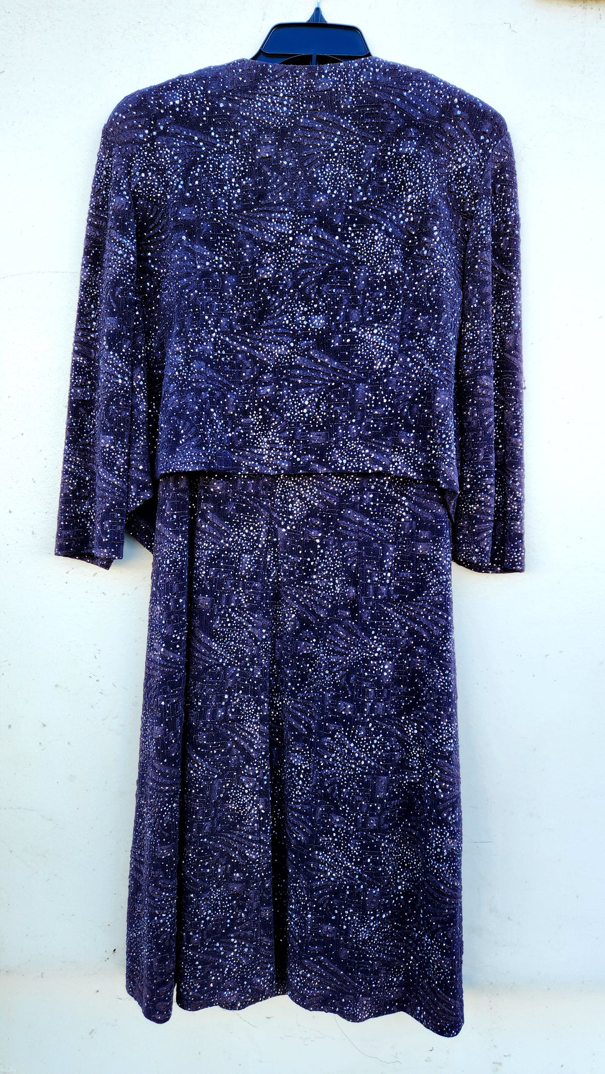 Alex Evenings Women's Glitter Jacket Dress  Color Purple Size 12
