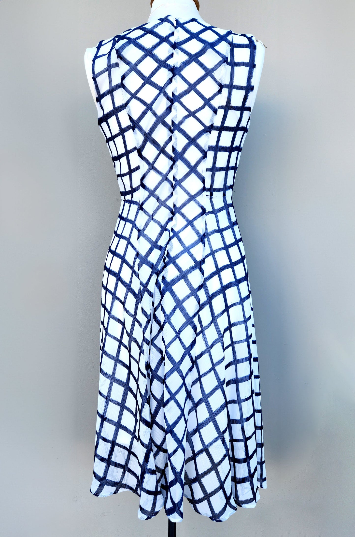 DKNY Crewneck A-Line Sleeveless Dress  Color Blue Size 14