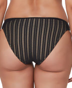 Bar III Crochet Tab-Side Hipster Bikini Bottoms Color Black Size L Style MBAC22526