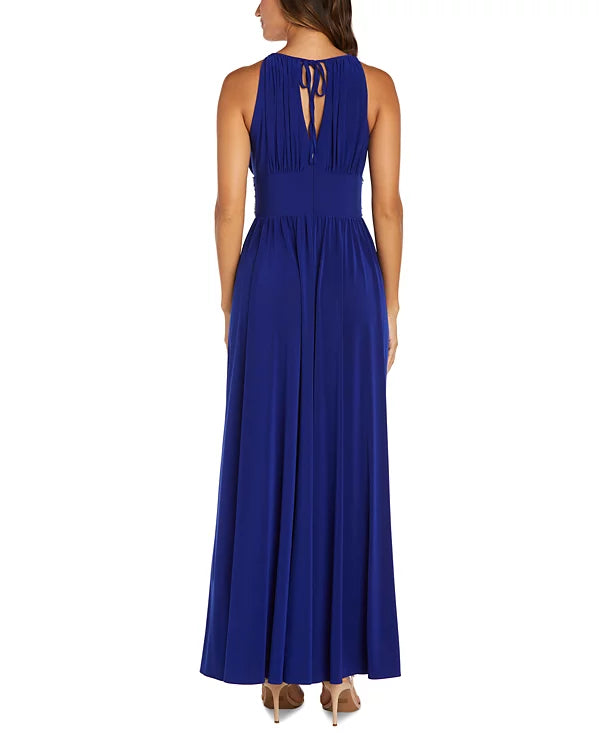 R&M Richards Petites Sleeveless Beaded Evening Gown  Color Royal Blue Size 6P