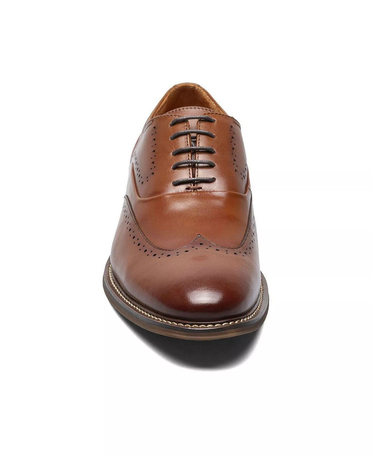 Stacy Adams Men's Macarthur Leather Wingtip Oxford Shoes  Cognac Size 8.5