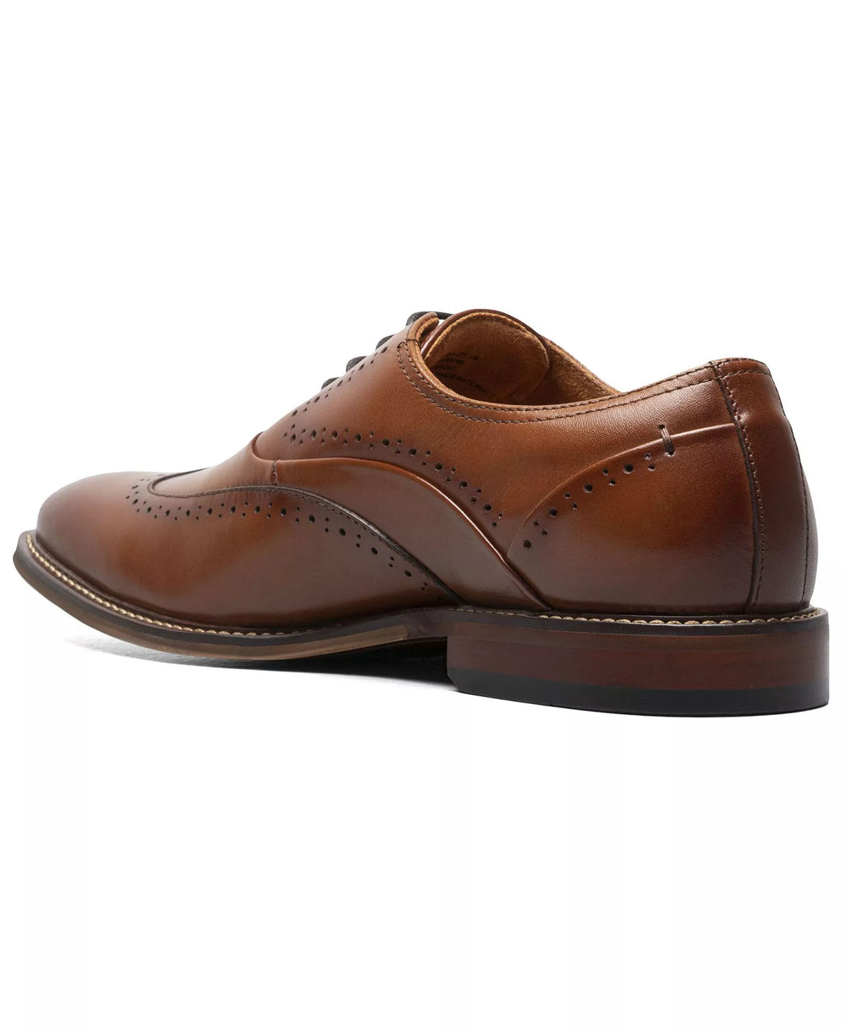 Stacy Adams Men's Macarthur Leather Wingtip Oxford Shoes  Cognac Size 8.5