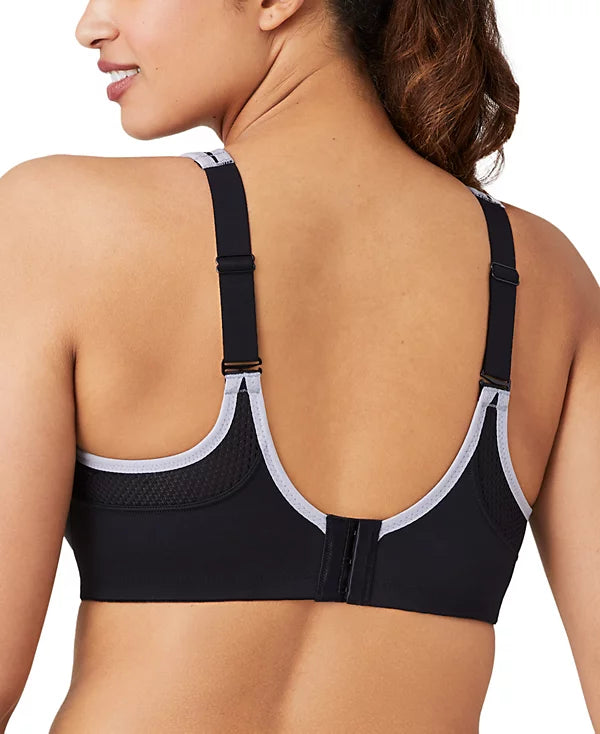 Wacoal Women's Contrast Trim Contour Sport Bra  Black/Lilac Gray Size 34C