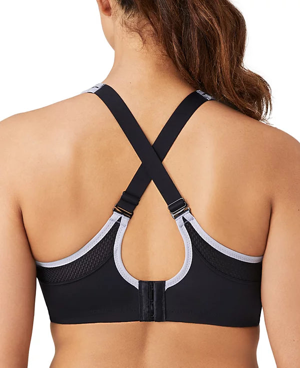 Wacoal Women's Contrast Trim Contour Sport Bra  Black/Lilac Gray Size 34C