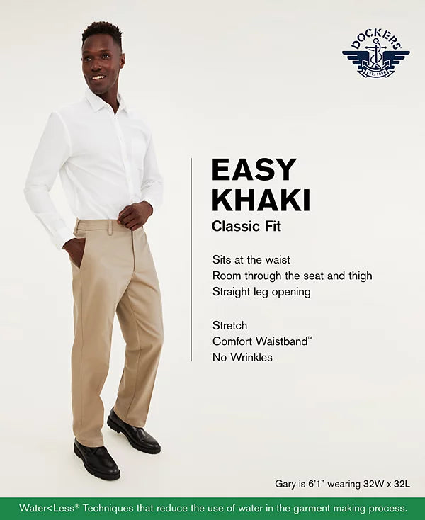 Dockers Men's Easy Stretch Classic Fit Khaki Pants  Dockers Navy W40xL29