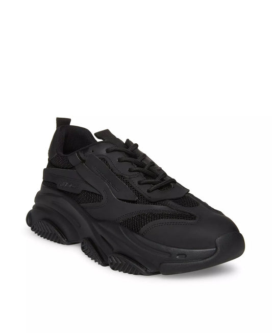 Steve Madden Men's Possess Lace-Up Sneakers  Black Size 10.5