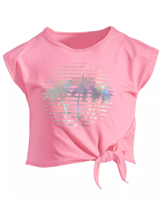 ID Ideology Toddler Little Girls Palm Knotted T-shirt  Color Pink Hustle Size 3T