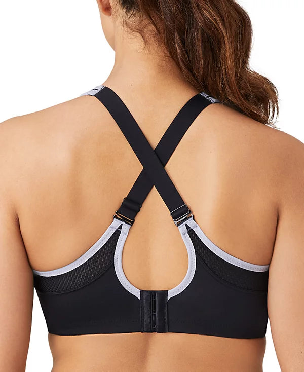Wacoal Women's Contrast Trim Contour Sport Bra  Black/Lilac Gray Size 34C