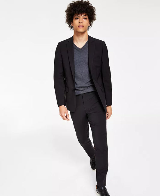 Calvin Klein Men's Skinny-Fit Infinite Stretch Suit Pants  Black W32xL29