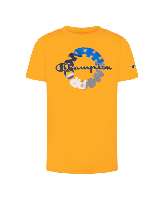 Champion Big Boys Script Aberration Circle Tee  Color Capri Orange Size L (14-16)