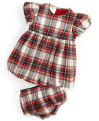 First Impressions Baby Girls 2-Pc. Tartan Bloomers & Dress Set  Color Winter Ivory Size 6-9 months