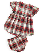 First Impressions Baby Girls 2-Pc. Tartan Bloomers & Dress Set  Color Winter Ivory Size 6-9 months
