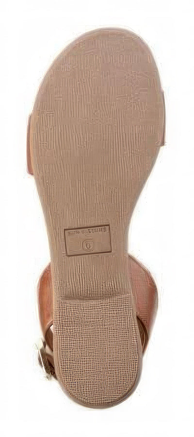 Sun + Stone Women's Miiah Flat Sandals  Color Cognac Size 8.5M