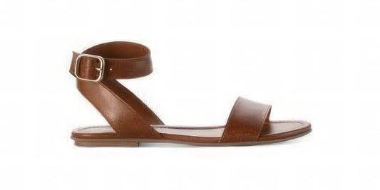 Sun + Stone Women's Miiah Flat Sandals  Color Cognac Size 8.5M