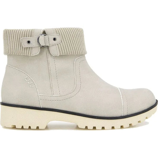 JBU Women's Karissa Encore Water Resistant Round Toe Booties  Stone/white Size 10