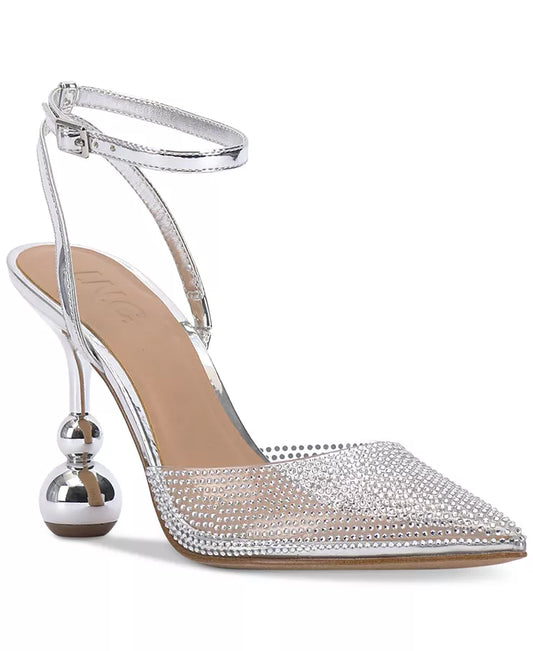 INC International Concepts Women's Rami Two-Piece Ankle-Strap Pumps  Color Clear Bling Size 5.5M