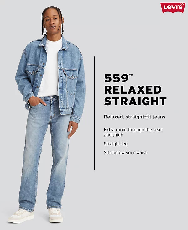 Levi's Men's 559 Relaxed Straight-Fit Jeans  Black W42xL30