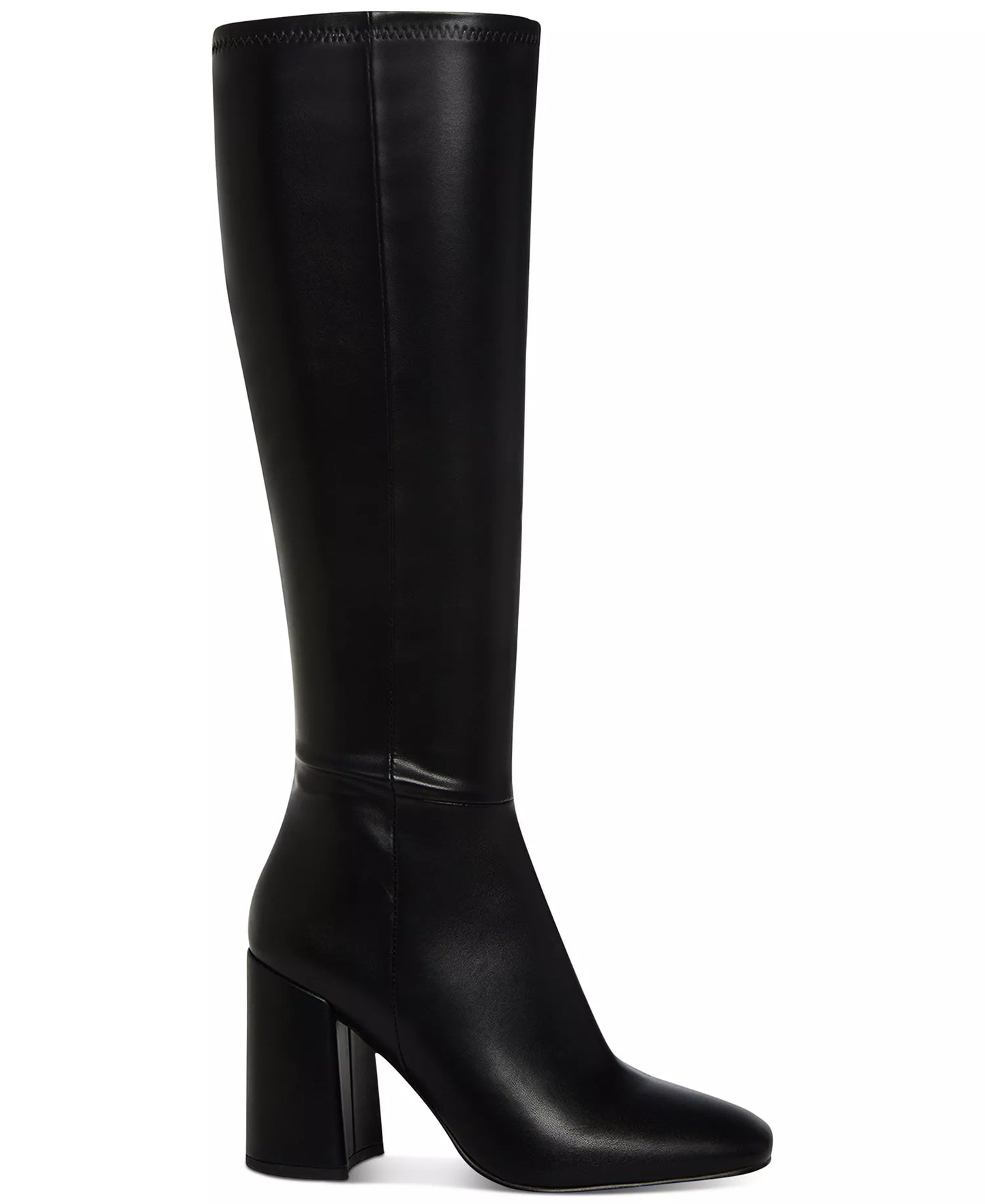 Steve Madden Women's Ally Block-Heel Tall Boots  Black Leather Size 10