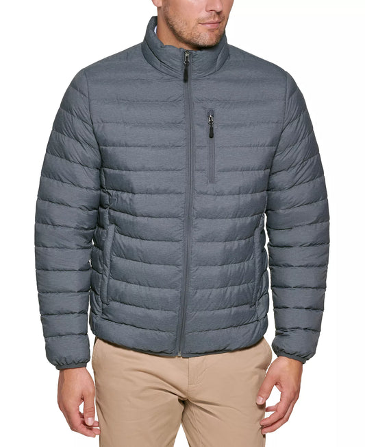 Club Room Men's Packable Quilted Jacket  Heather Charcoal Size XL