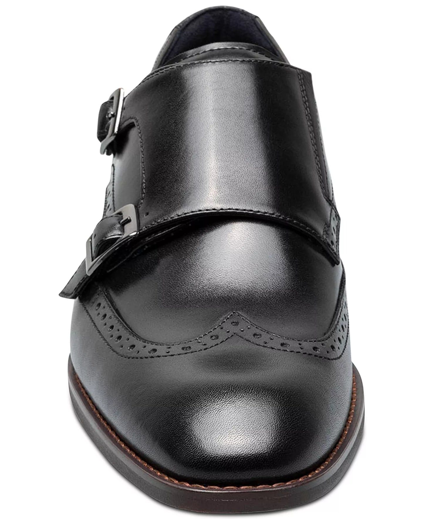 Stacy Adams Men's Karson Wingtip Double-Monk Strap Dress Shoes  Black Size 8