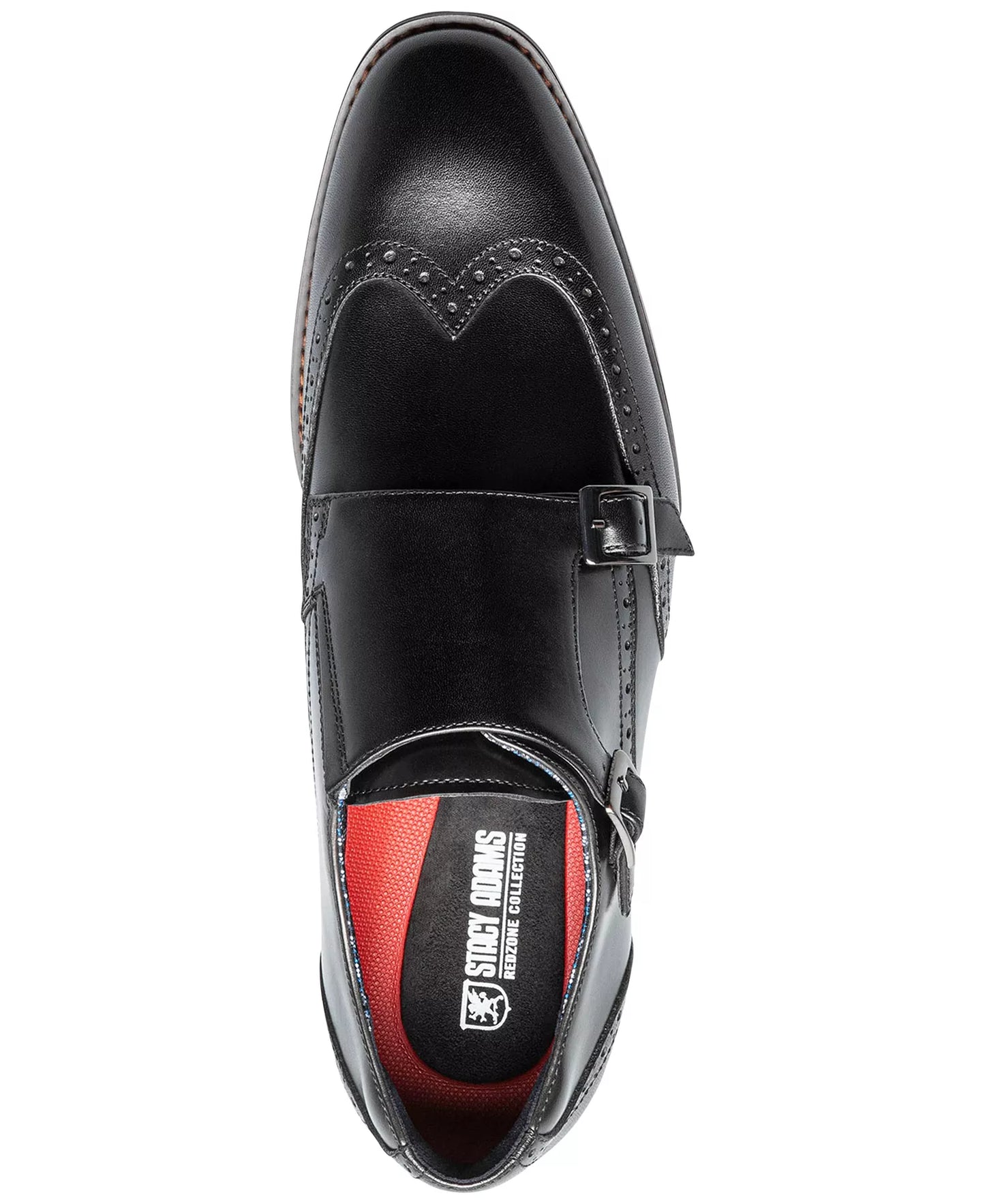 Stacy Adams Men's Karson Wingtip Double-Monk Strap Dress Shoes  Black Size 8