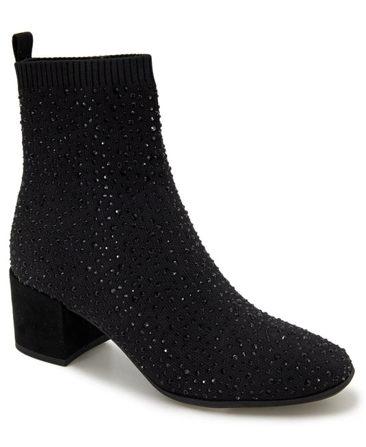 Kenneth Cole Reaction Women's Rida Stretch Jewel Dress Booties  Black Size 9.5