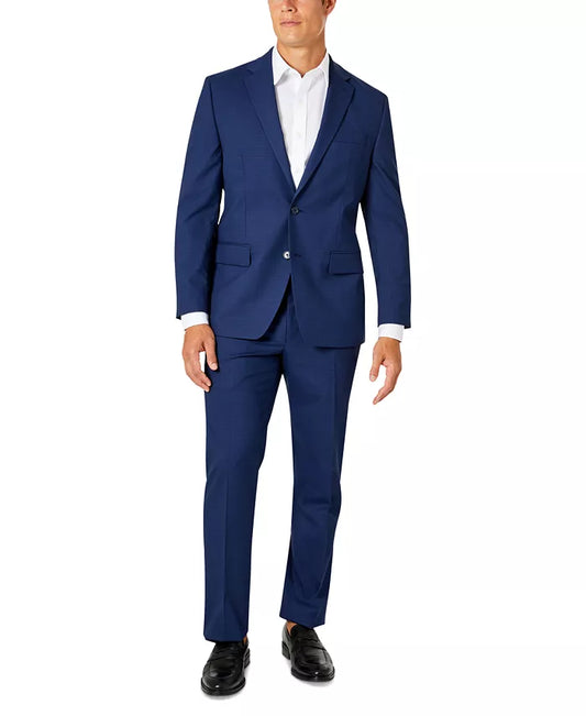 Van Heusen Men's Classic-Fit 2-Pc Suit  Color Navy Plaid Size 50L x 44 Waist