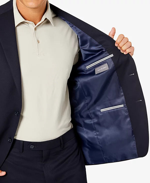 Van Heusen Men's Classic-Fit 2-Pc Suit  Color Navy Solid 46L x 39 Waist