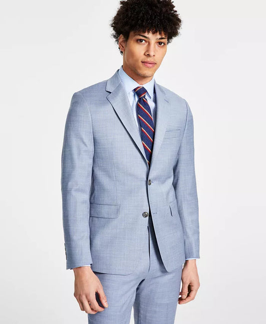 Calvin Klein Men's Slim-Fit Wool-Blend Stretch Suit Jacket  Color Light Blue Size 44R